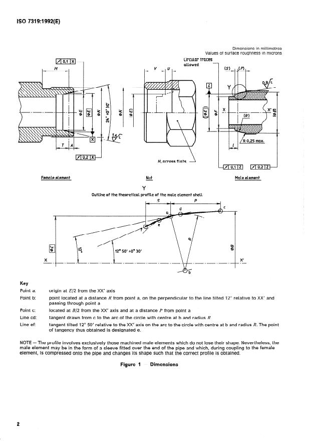 ISO 7319:1992 ISO 7319:1992 - Aerospace -- Fluid systems -- Interface of 24 degree cone metric couplings - Page 4 preview