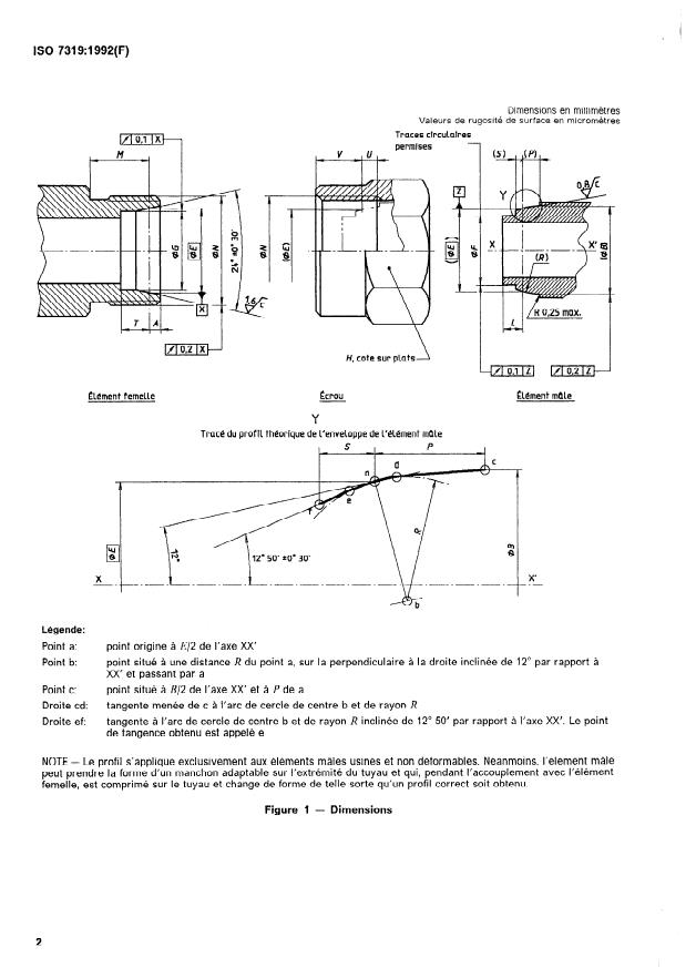 ISO 7319:1992 ISO 7319:1992 - Aéronautique et espace -- Systemes de fluides -- Interface des raccordements métriques a cône de 24 degrés - Page 4 preview