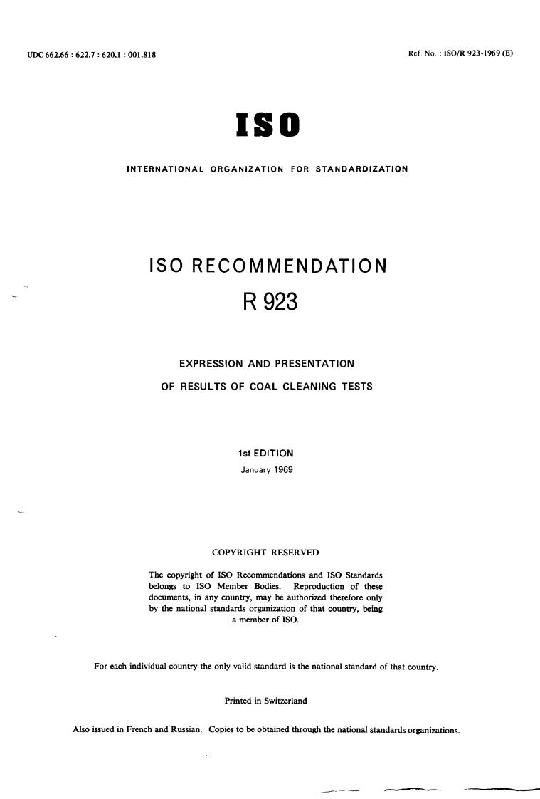 ISO/R 923:1969 - Title missing - Legacy paper document
Released:1/1/1969