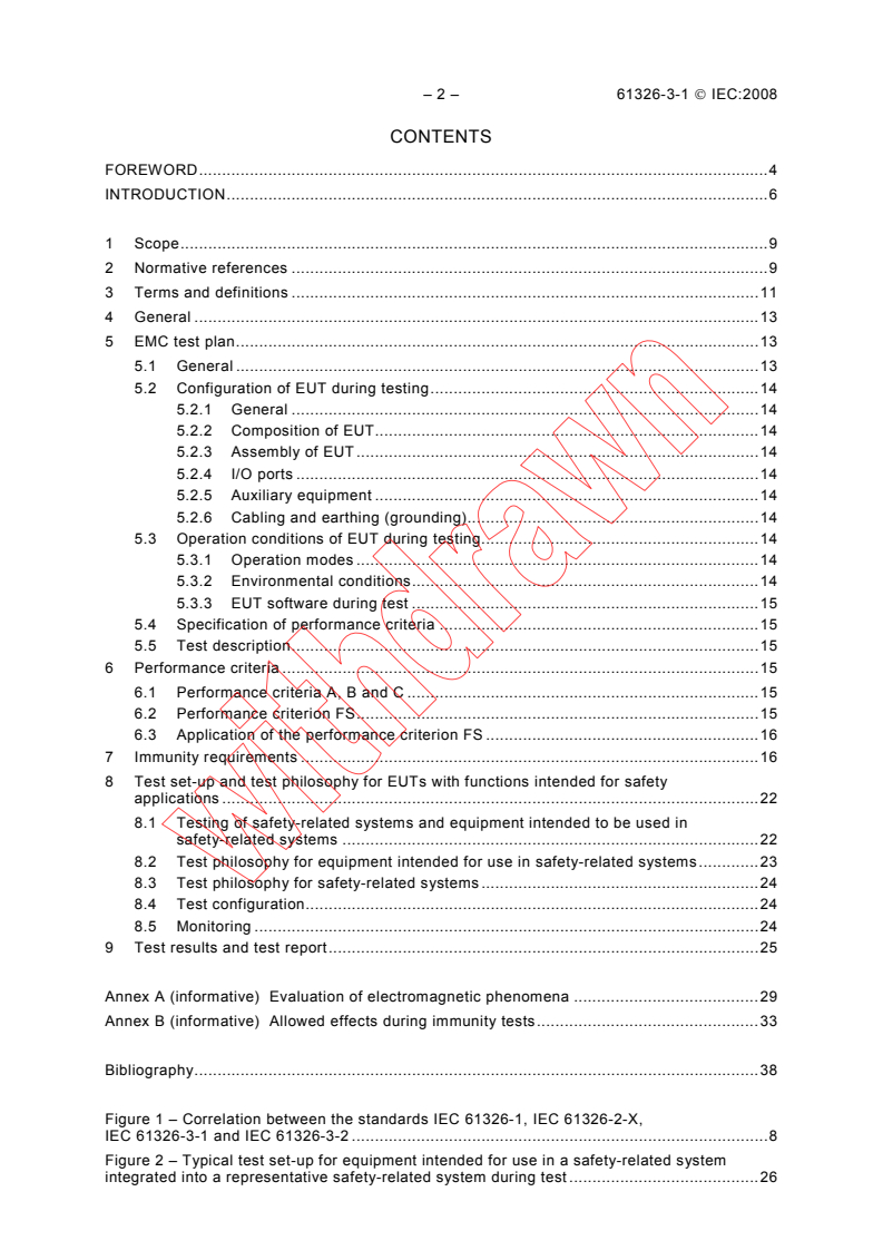 IEC 61326-3-1:2008 IEC 61326-3-1:2008 - Electrical equipment for measurement, control and laboratory use - EMC requirements - Part 3-1: Immunity requirements for safety-related systems and for equipment intended to perform safety-related functions (functional safety) - General industrial applications
Released:1/30/2008
Isbn:283189509X - Page 4 preview