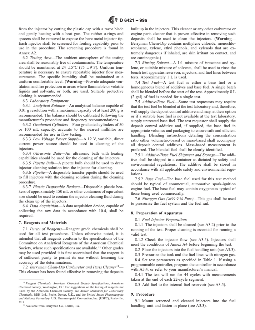 ASTM D6421-99a - Standard Test Method for Evaluating Automotive Spark-Ignition Engine Fuel for Electronic Port Fuel Injector Fouling by Bench Procedure