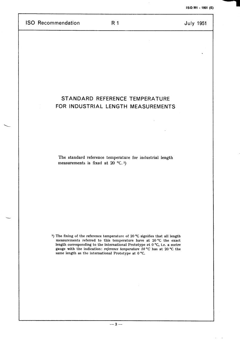 ISO/R 1:1951 - Title missing - Legacy paper document
Released:1/1/1951