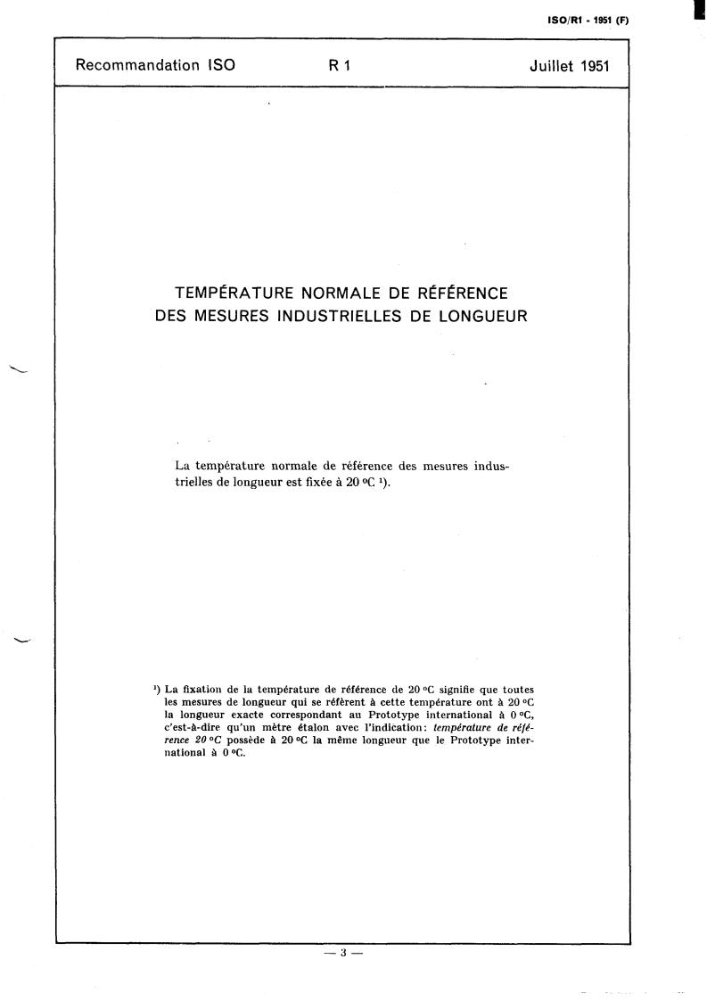 ISO/R 1:1951 - Title missing - Legacy paper document
Released:1/1/1951
