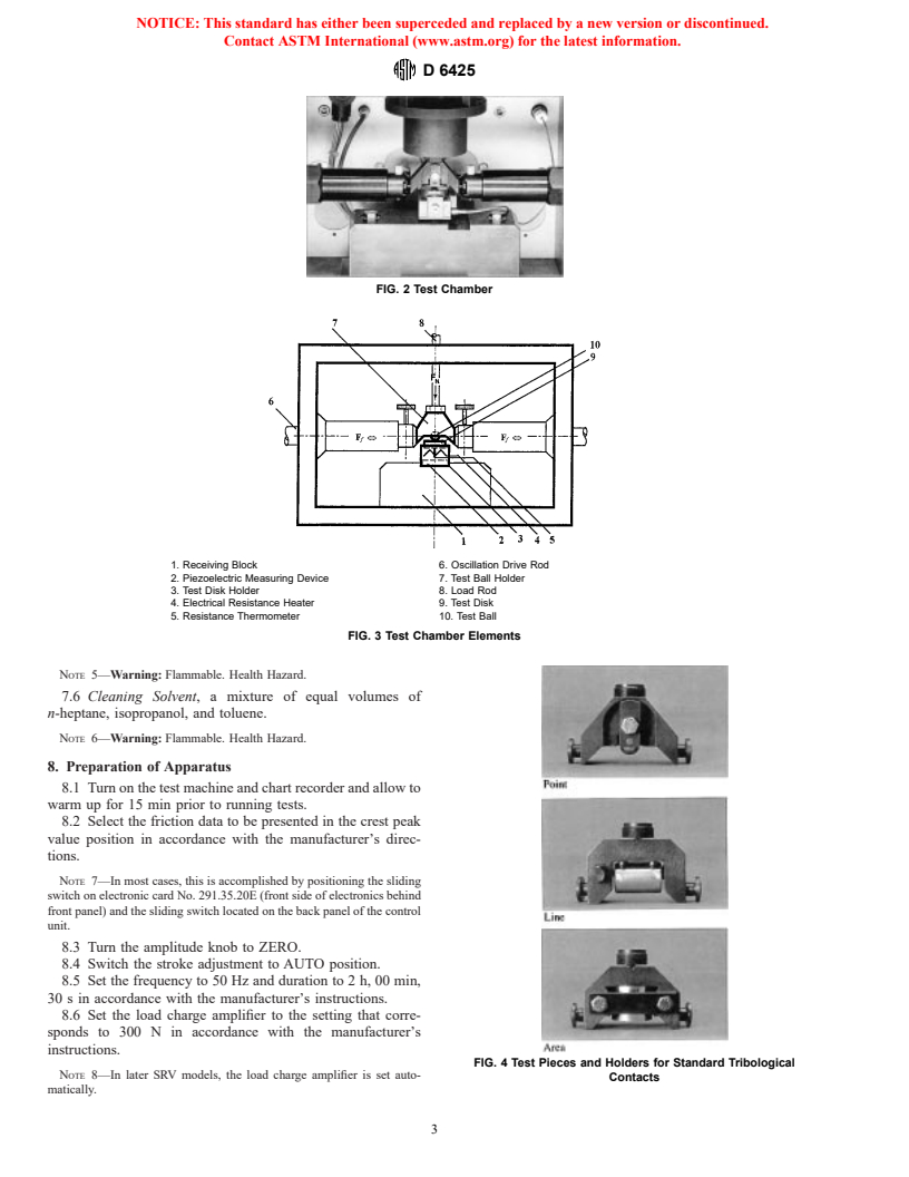 ASTM D6425-99 - Standard Test Method for Measuring Friction and Wear Properties of Extreme Pressure (EP) Lubricating  Oils Using SRV Test Machine