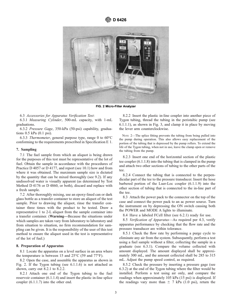 ASTM D6426-01 - Standard Test Method for Determining Filterability of Distillate Fuel Oils