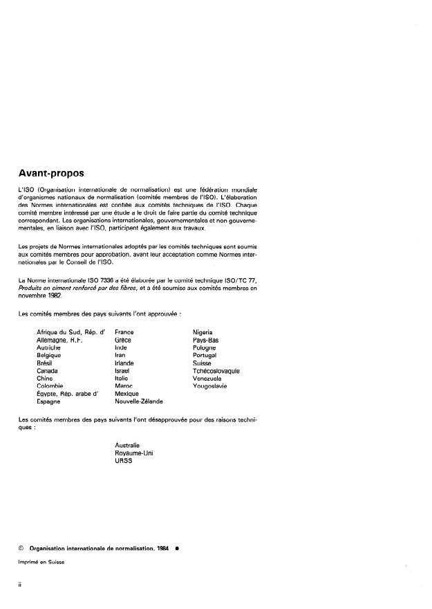 ISO 7336:1984 ISO 7336:1984 - Canalisations en amiante-ciment -- Principes directeurs pour le calcul hydraulique - Page 2 preview