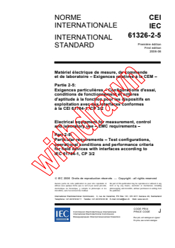 IEC 61326-2-5:2006 - Electrical equipment for measurement, control and laboratory use - EMC requirements - Part 2-5: Particular requirements - Test configurations, operational conditions and performance criteria for field devices with interfaces according to IEC 61784-1, CP 3/2
Released:6/13/2006
Isbn:2831886856 - Page 3 preview