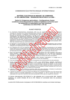 IEC 61326-2-5:2006 - Electrical equipment for measurement, control and laboratory use - EMC requirements - Part 2-5: Particular requirements - Test configurations, operational conditions and performance criteria for field devices with interfaces according to IEC 61784-1, CP 3/2
Released:6/13/2006
Isbn:2831886856 - Page 4 preview