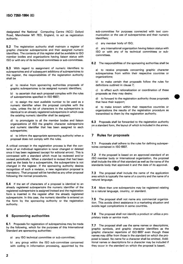 ISO 7350:1984 ISO 7350:1984 - Text communication -- Registration of graphic character subrepertoires - Page 4 preview
