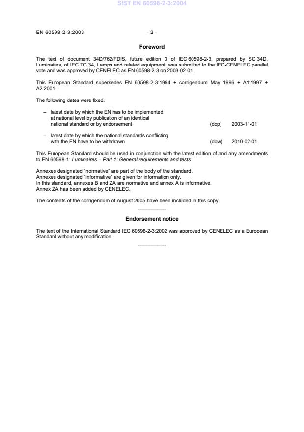 EN 60598-2-3:2003 EN 60598-2-3:2004 - Page 4 preview