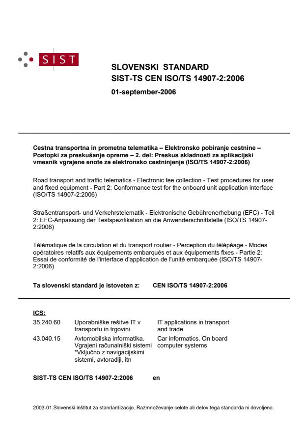 TS CEN ISO/TS 14907-2:2006