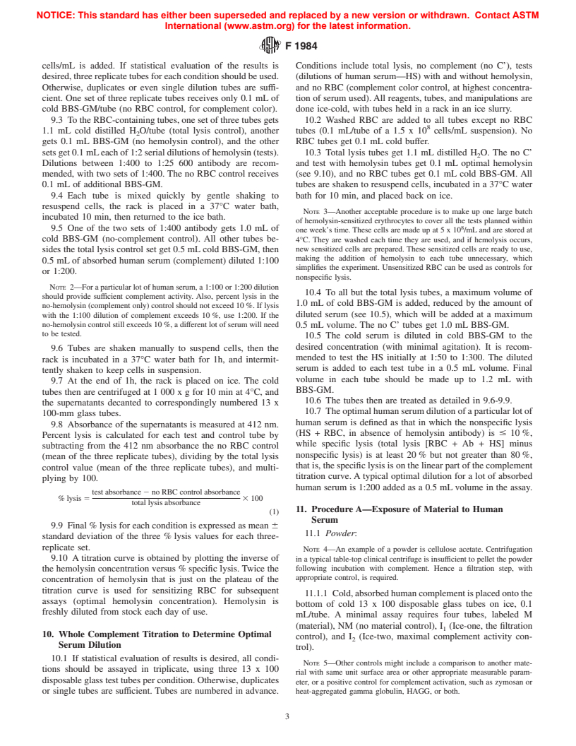 ASTM F1984-99 - Standard Practice for Testing for Whole Complement Activation in Serum by Solid Materials