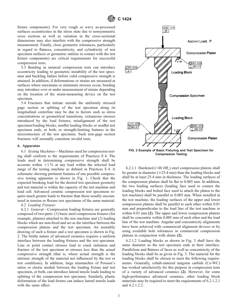 ASTM C1424-99 - Standard Test Method for Monotonic Compressive Strength of Advanced Ceramics at Ambient Temperatures