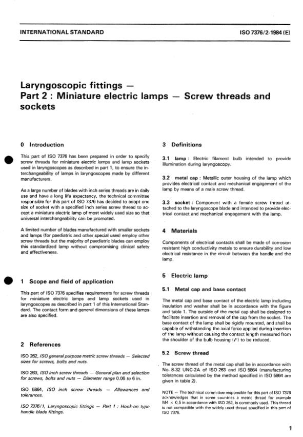 ISO 7376-2:1984 - Laryngoscopic fittings