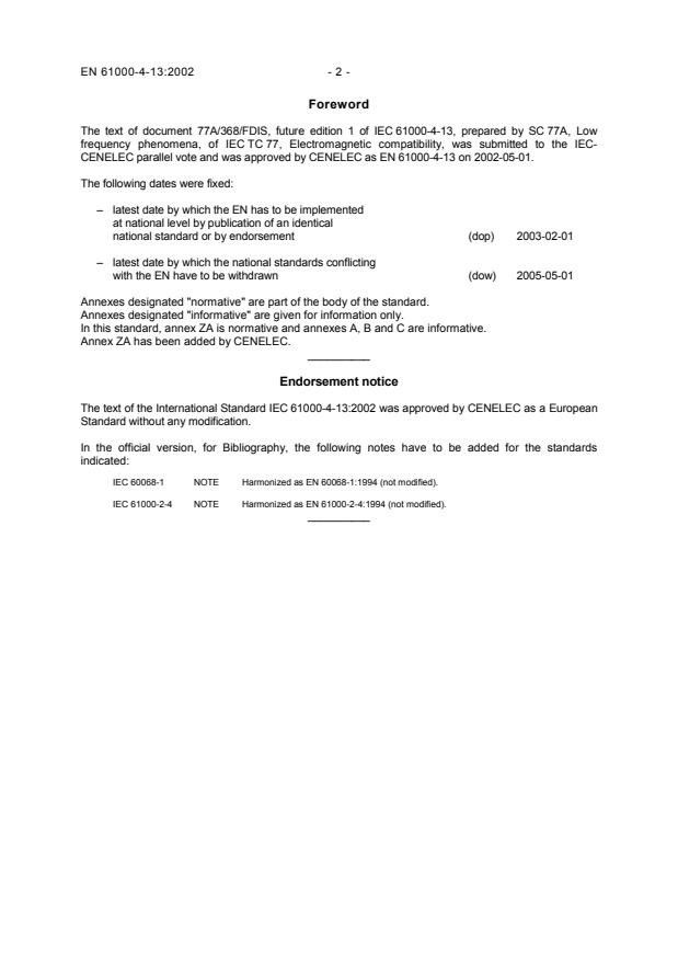 EN 61000-4-13:2002 EN 61000-4-13:2003 - Page 4 preview