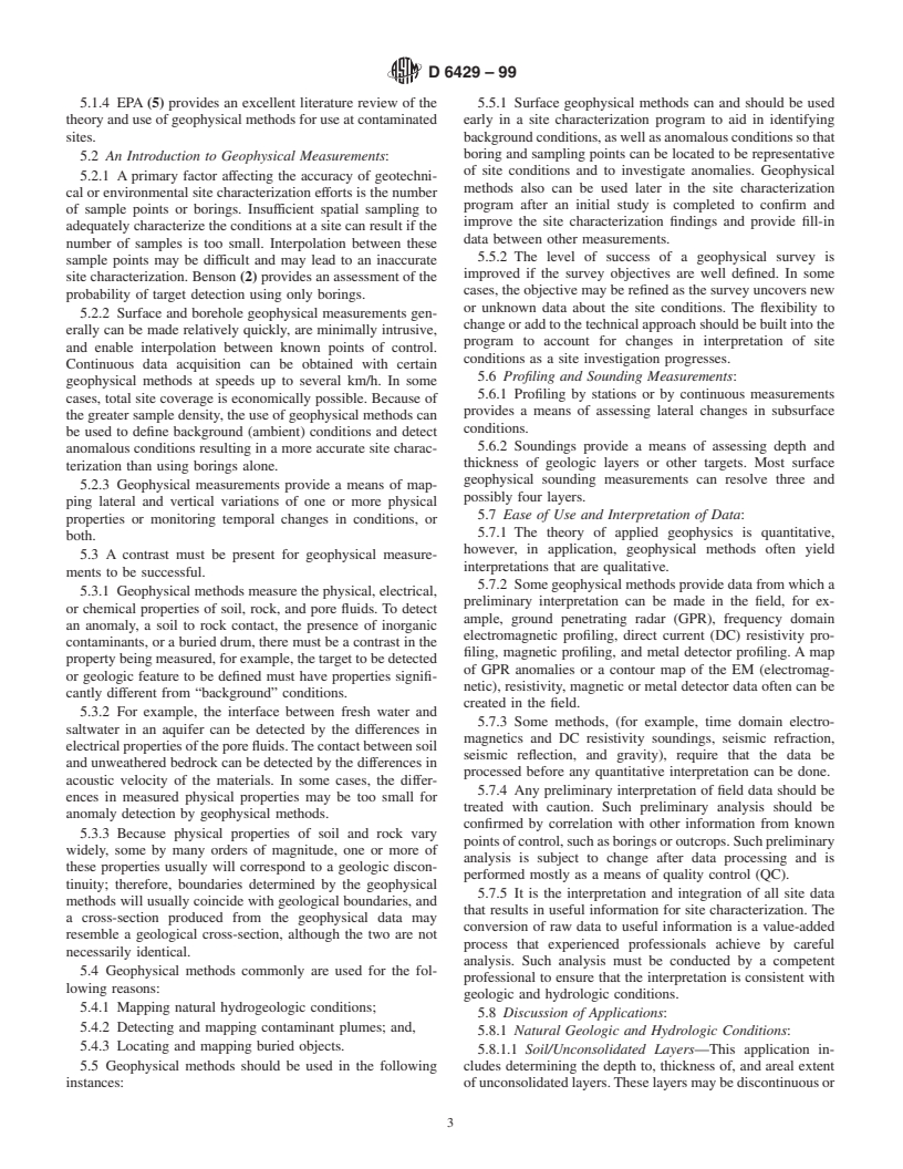 ASTM D6429-99 - Standard Guide for Selecting Surface Geophysical Methods