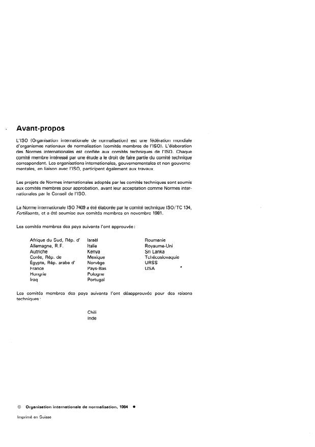 ISO 7409:1984 ISO 7409:1984 - Engrais -- Marquage -- Présentation et mentions a déclarer - Page 2 preview