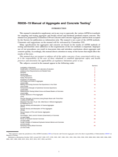 ASTM R0030- ASTM R0030- - Manual of Aggregate and Concrete Testing (This is not an ASTM standard; available as PDF, only) - Page 1 preview