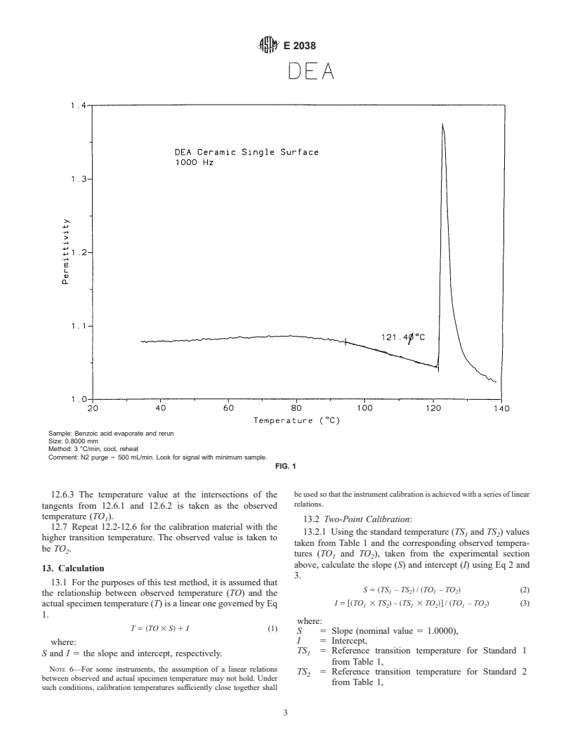 ASTM E2038-99 - Standard Test Method for Temperature Calibration of Dielectric Analyzers