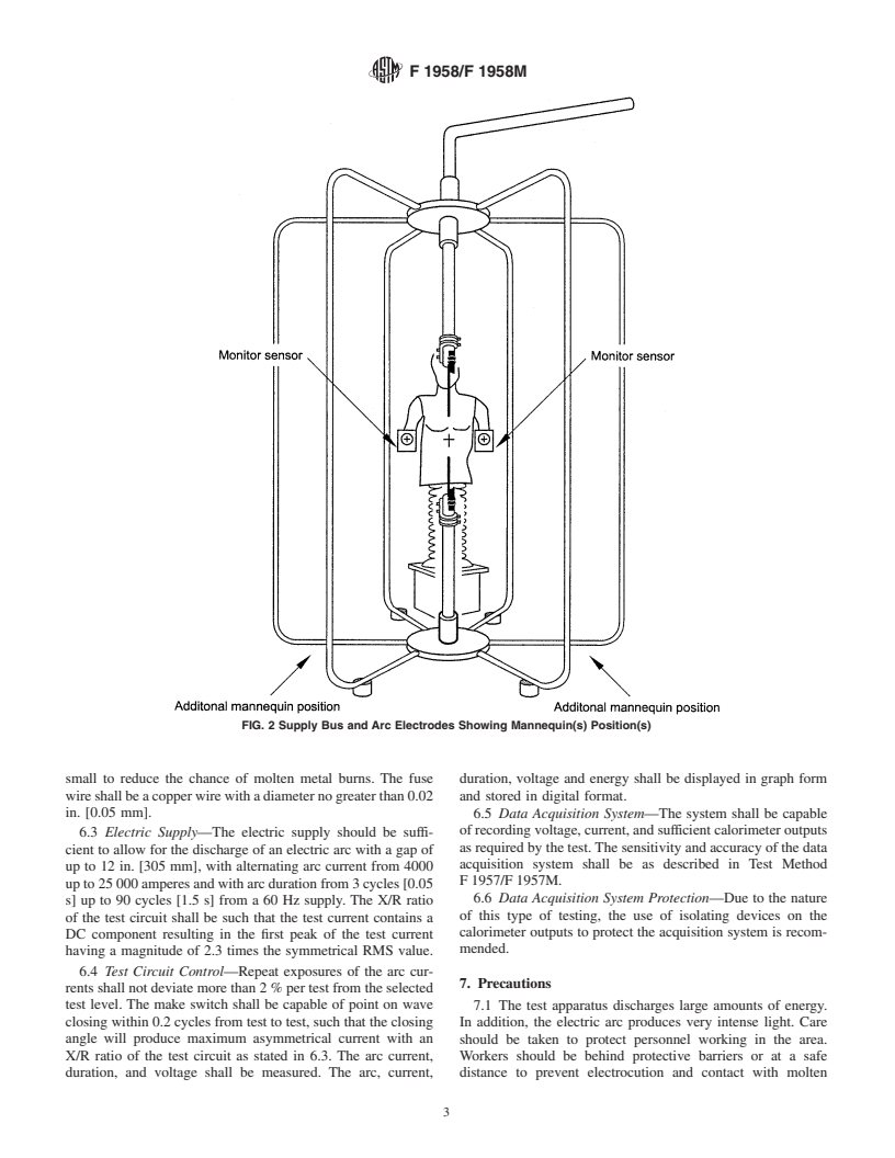 ASTM F1958/F1958M-99 - Standard Test Method for Determining the Ignitability of Non-flame-Resistance Materials for Clothing by Electric Arc Exposure Method Using Mannequins