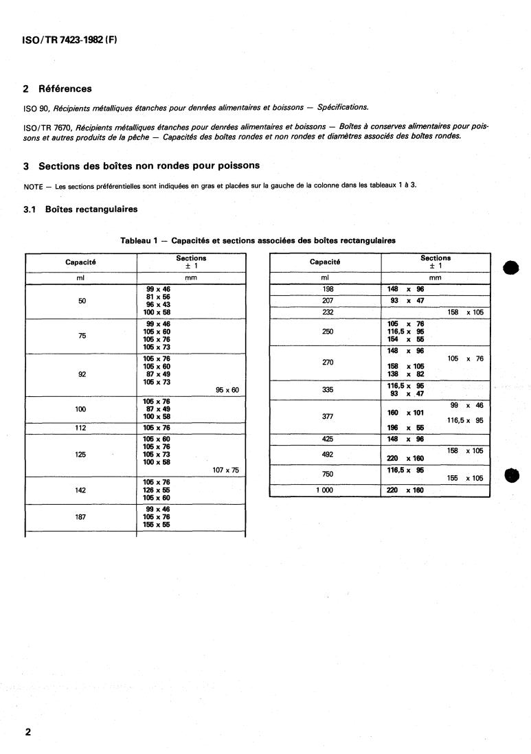 ISO/TR 7423:1982 ISO/TR 7423:1982 - Hermetically sealed metal containers for food and drinks — Food cans for fish and other fishery products — Sections for non-round cans
Released:1/1/1982 - Page 2 preview