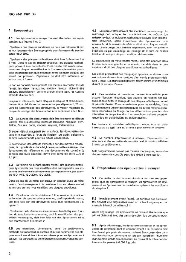 ISO 7441:1984 ISO 7441:1984 - Corrosion des métaux et alliages -- Détermination de la corrosion bimétallique par des essais de corrosion en milieu extérieur - Page 4 preview