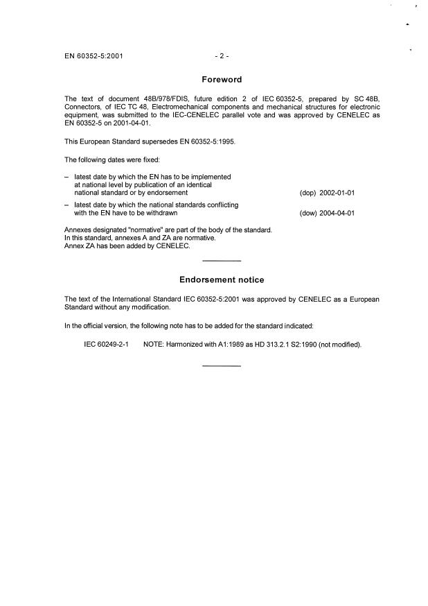 EN 60352-5:2001 EN 60352-5:2002 - Page 4 preview