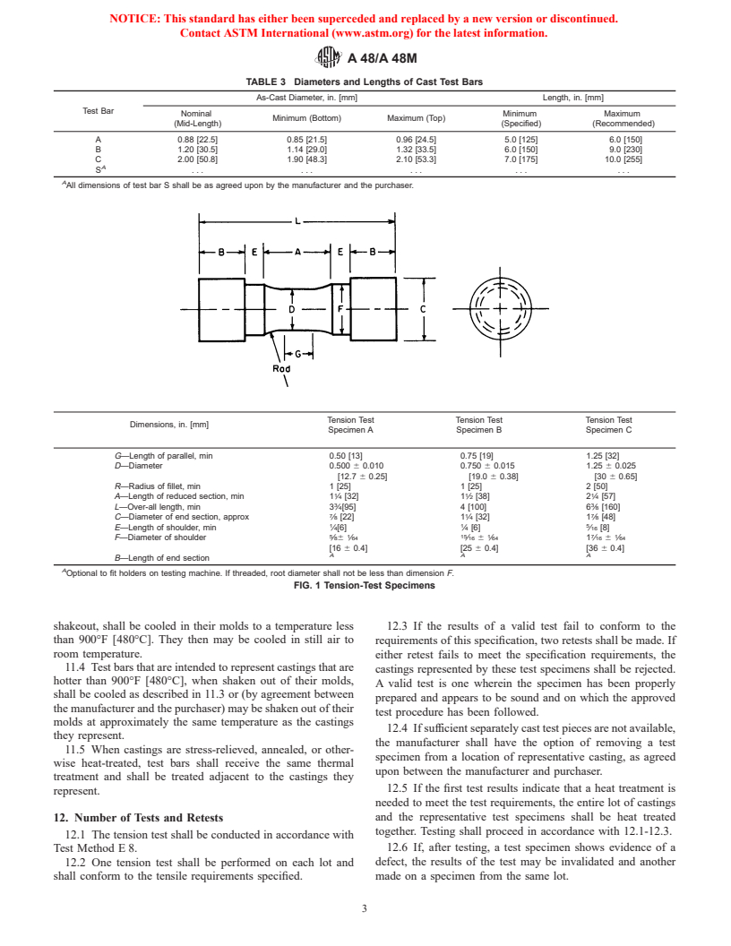 ASTM A48/A48M-00 - Standard Specification for Gray Iron Castings