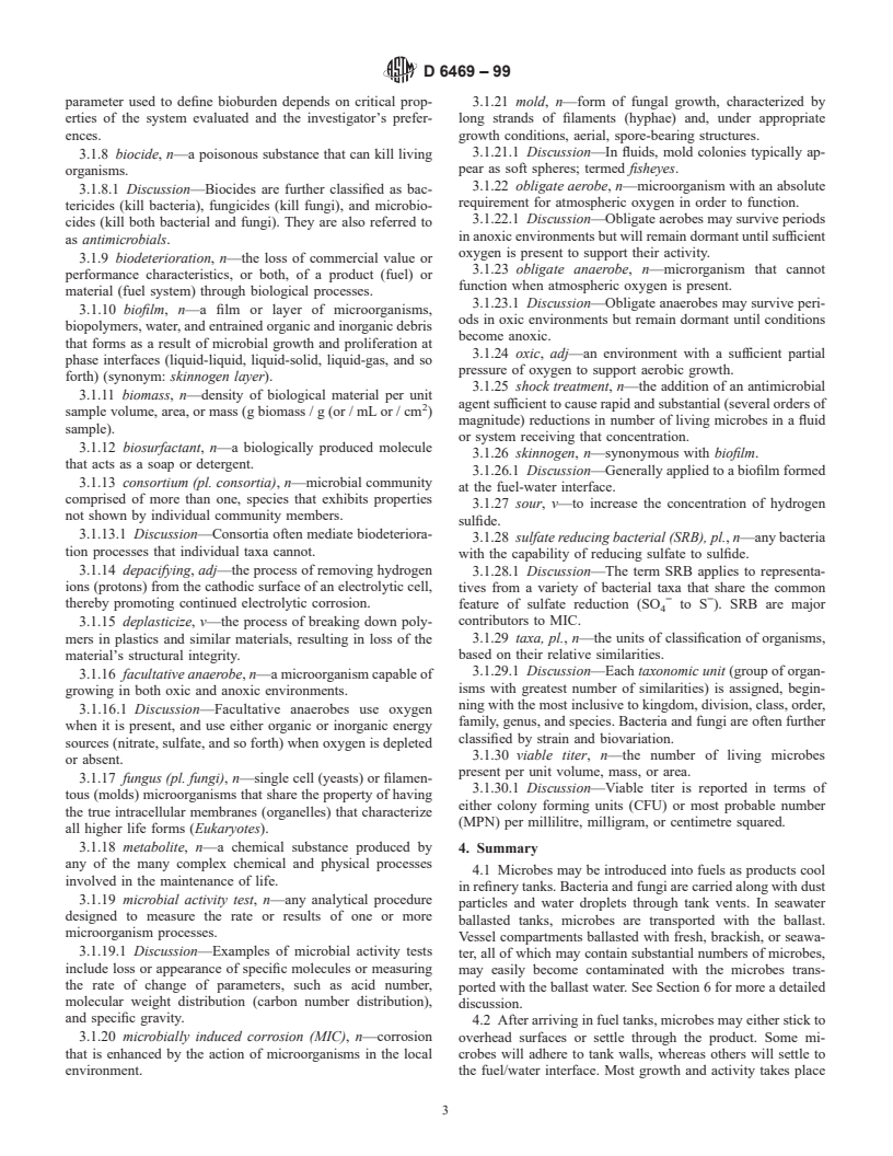 ASTM D6469-99 - Standard Guide for Microbial Contamination in Fuels and Fuel Systems