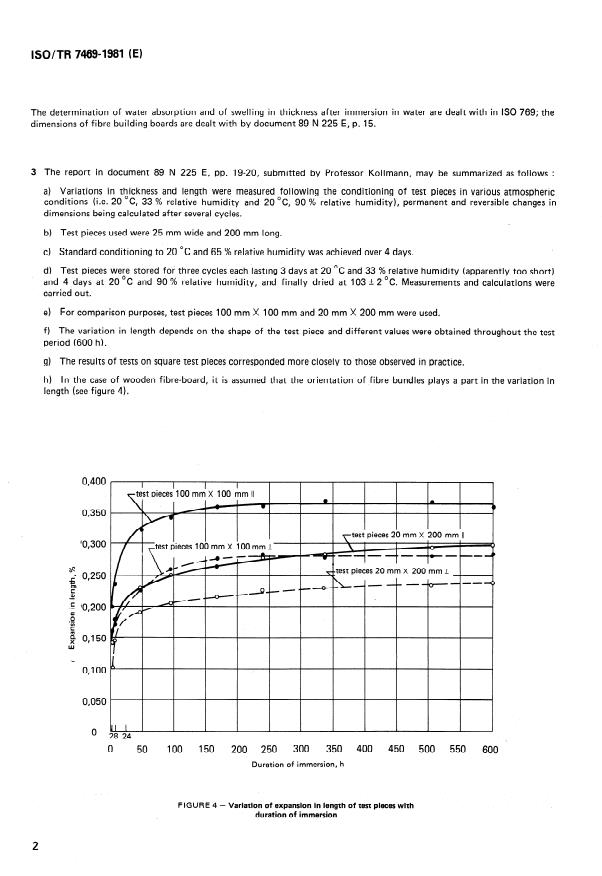 ISO/TR 7469:1981 ISO/TR 7469:1981 - Dimensional stability of hardboards - Page 4 preview