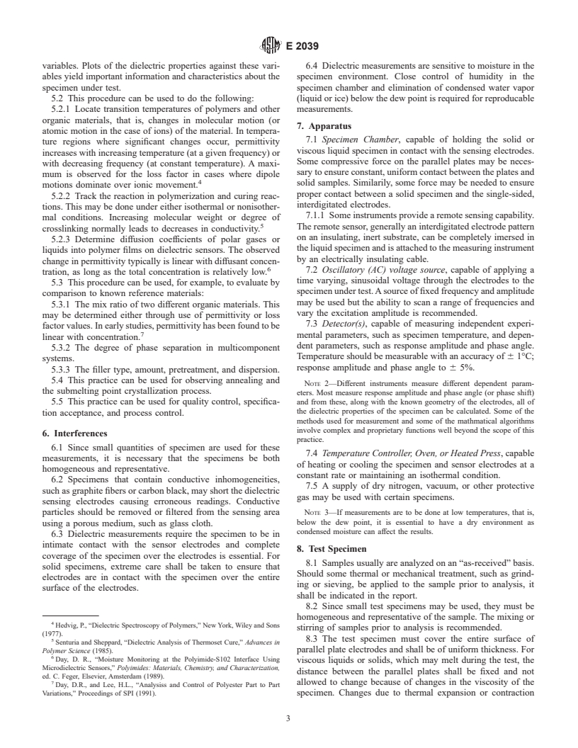 ASTM E2039-99 - Standard Practice for Determining and Reporting Dynamic Dielectric Properties