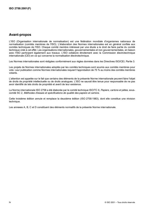 ISO 2758:2001 ISO 2758:2001 - Papier -- Détermination de la résistance a l'éclatement - Page 4 preview