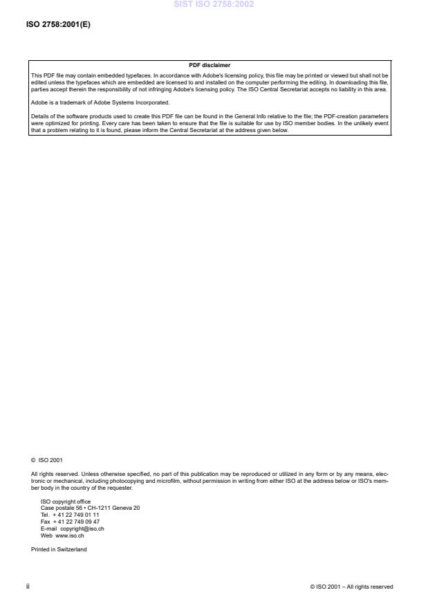 ISO 2758:2001 ISO 2758:2002 - Page 4 preview