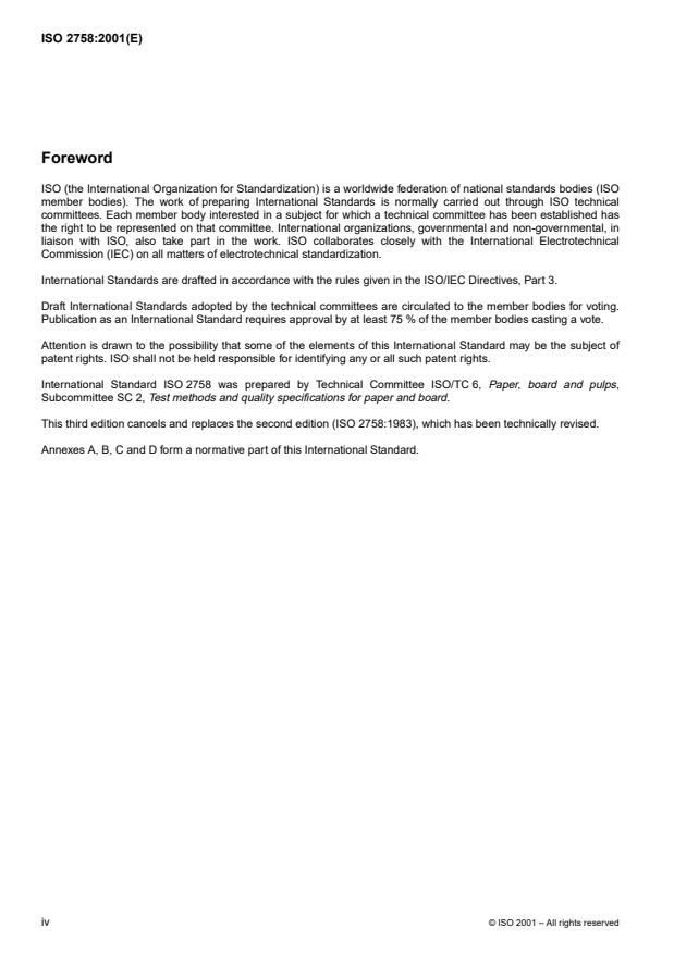 ISO 2758:2001 ISO 2758:2001 - Paper -- Determination of bursting strength - Page 4 preview