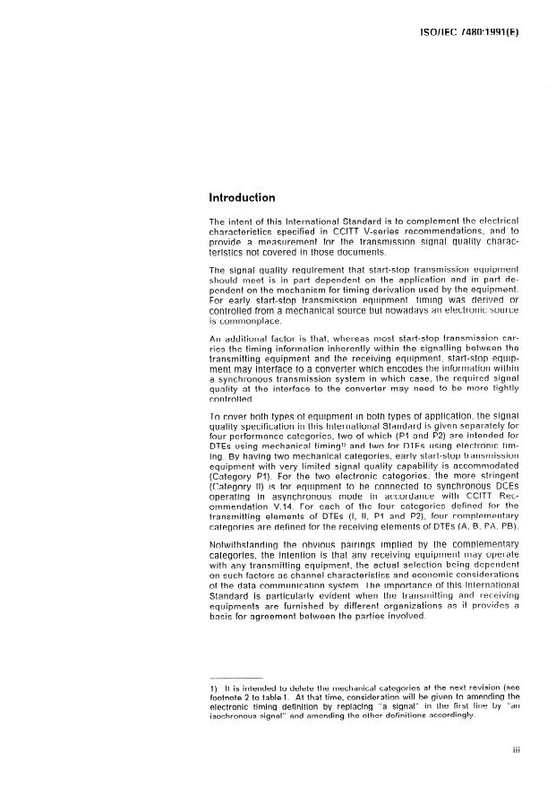 ISO/IEC 7480:1991 - Information technology -- Telecommunications and information exchange between systems -- Start-stop transmission signal quality at DTE/DCE interfaces