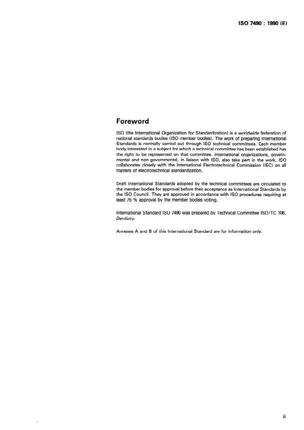 ISO 7490:1990 - Dental gypsum-bonded casting investments for gold alloys