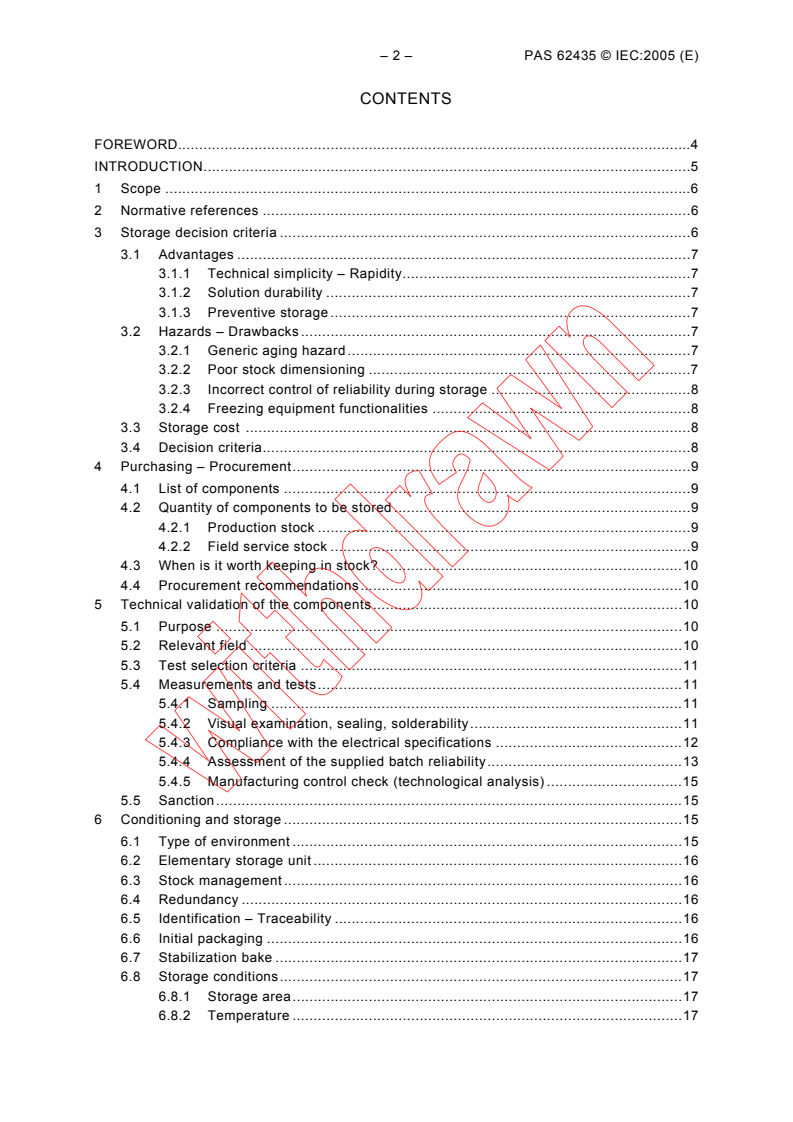 IEC PAS 62435:2005 IEC PAS 62435:2005 - Electronic components - Long-duration storage of electronic components - Guidance for implementation
Released:9/26/2005
Isbn:2831881994 - Page 4 preview