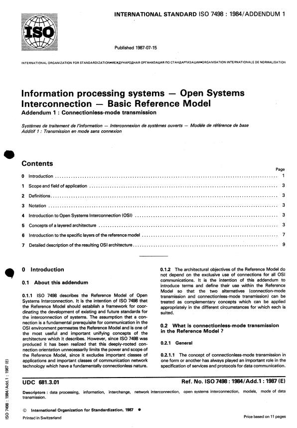 ISO 7498:1984/Add 1:1987