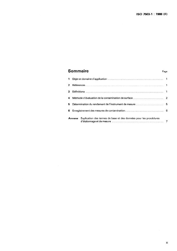 ISO 7503-1:1988 - Évaluation de la contamination de surface