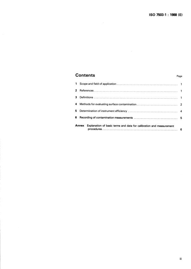 ISO 7503-1:1988 - Evaluation of surface contamination