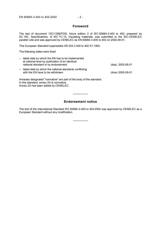 EN 60684-3-400 to 402:2002 EN 60684-3-400 to 402:2004 - Page 4 preview