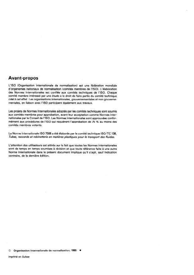 ISO 7508:1985 ISO 7508:1985 - Robinets en polychlorure de vinyle non plastifié (PVC-U) pour tubes avec pression -- Dimensions de base -- Série métrique - Page 2 preview