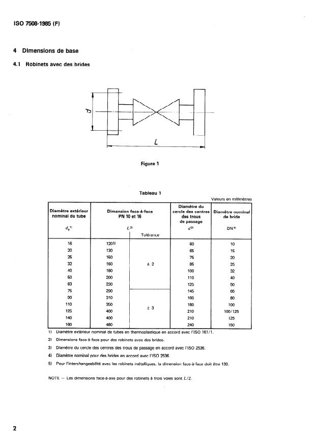ISO 7508:1985 ISO 7508:1985 - Robinets en polychlorure de vinyle non plastifié (PVC-U) pour tubes avec pression -- Dimensions de base -- Série métrique - Page 4 preview