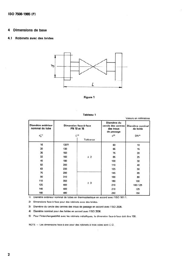 ISO 7508:1985 ISO 7508:1985 - Robinets en polychlorure de vinyle non plastifié (PVC-U) pour tubes avec pression -- Dimensions de base -- Série métrique - Page 4 preview