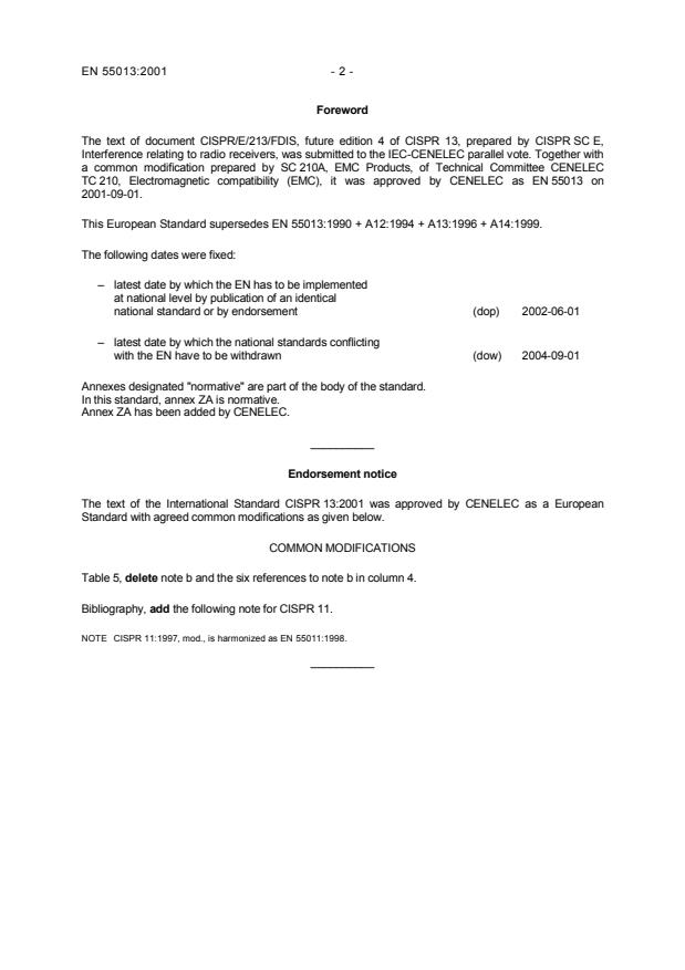 EN 55013:2001 EN 55013:2002 - Page 4 preview