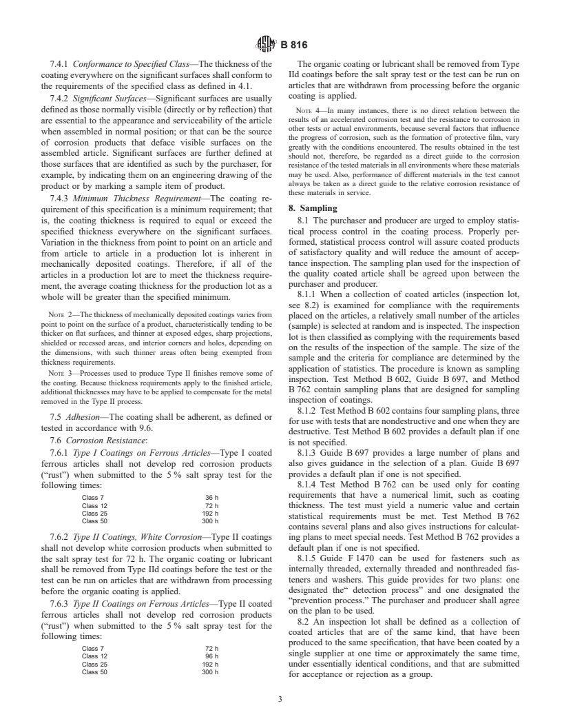 ASTM B816-00 - Standard Specification for Coatings of Cadmium-Zinc Mechanically Deposited