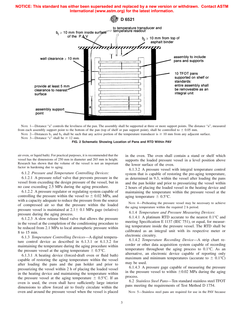 ASTM D6521-00 - Standard Practice for Accelerated Aging of Asphalt Binder Using a Pressurized Aging Vessel (PAV)