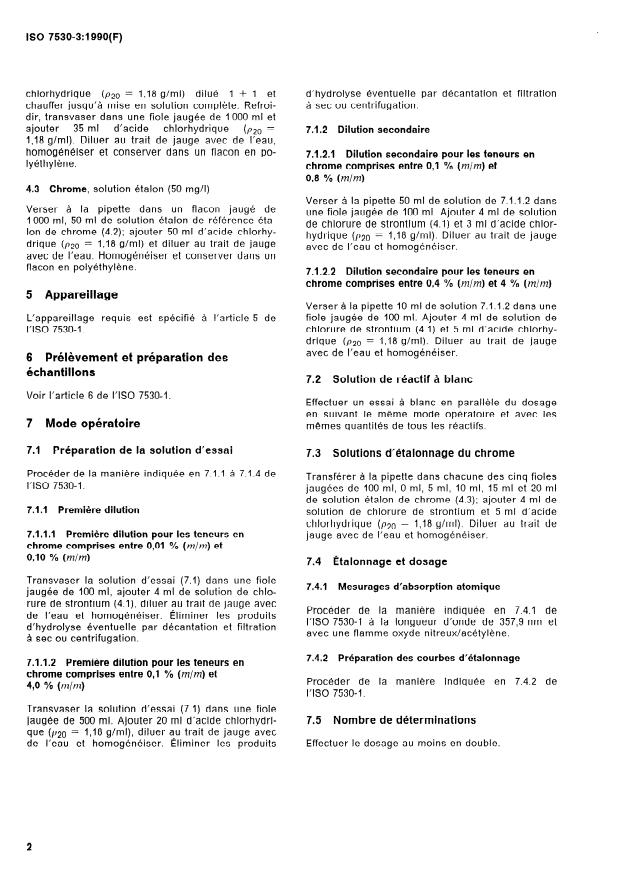 ISO 7530-3:1990 ISO 7530-3:1990 - Alliages de nickel -- Analyse par spectrométrie d'absorption atomique dans la flamme - Page 4 preview