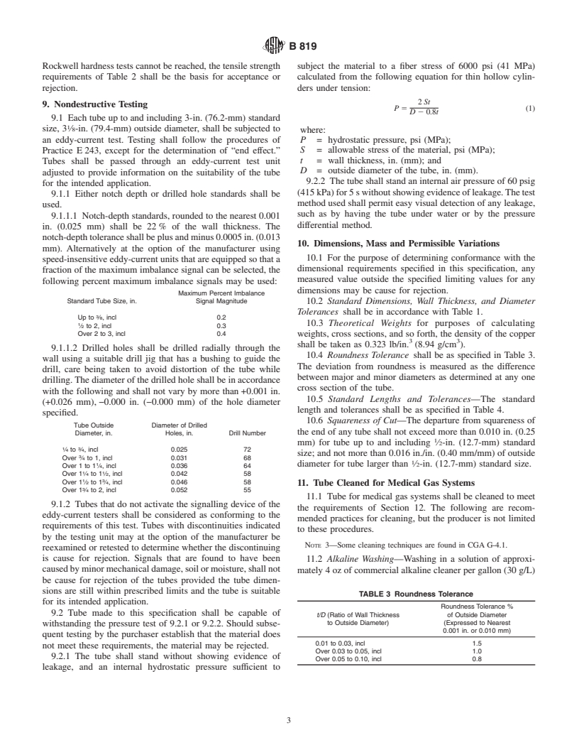 ASTM B819-00 - Standard Specification for Seamless Copper Tube for Medical Gas Systems