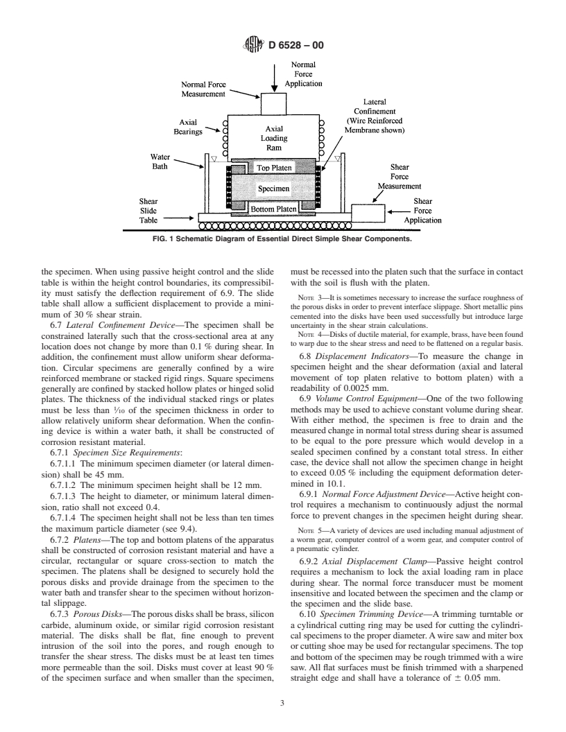 ASTM D6528-00 - Standard Test Method for Consolidated Undrained Direct Simple Shear Testing of Cohesive Soils